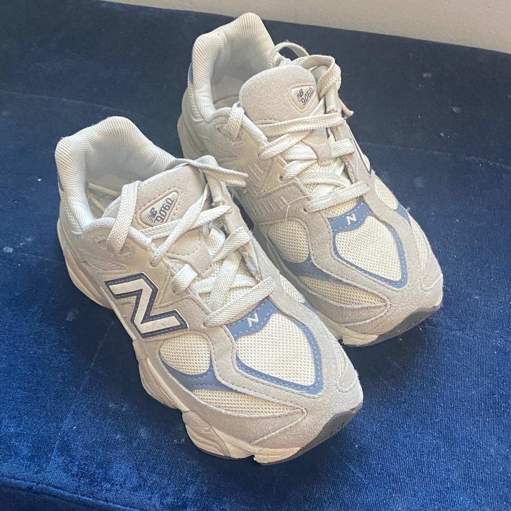 New Balance 9060 Cream and Gray Athletic Shoes (size 3)